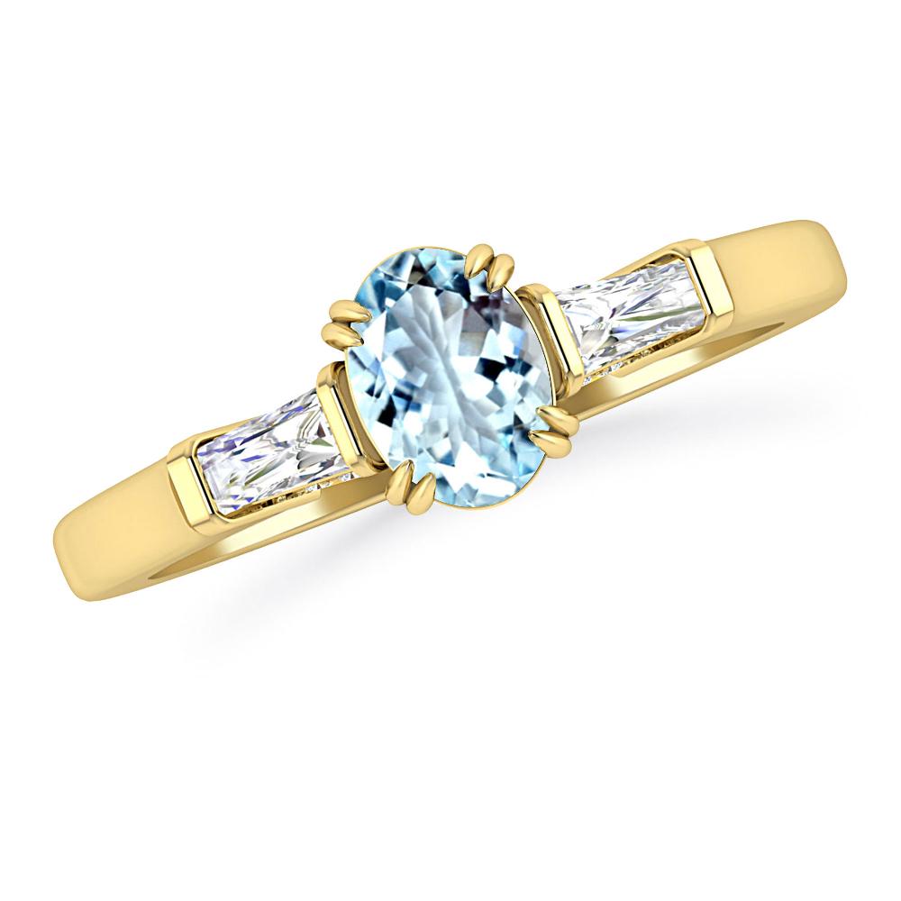 Yellow Gold - Aquamarine