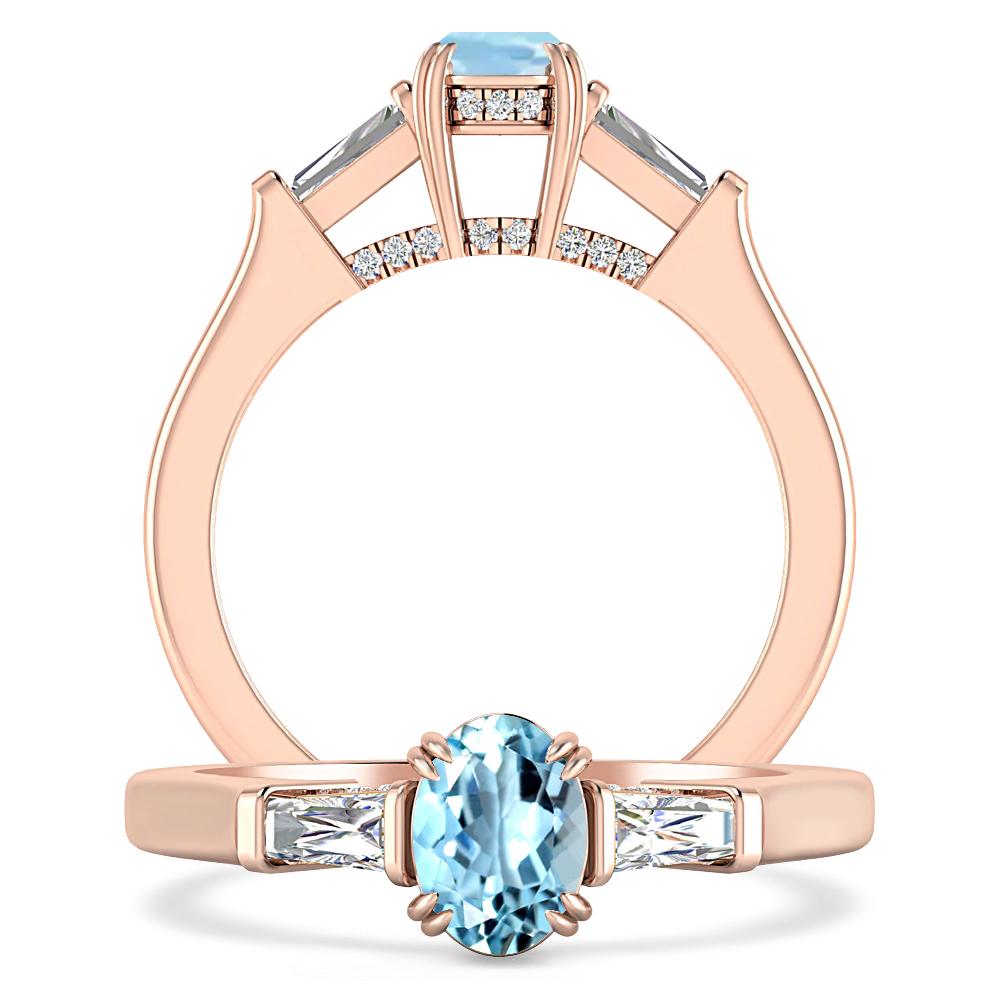 Rose Gold - Aquamarine