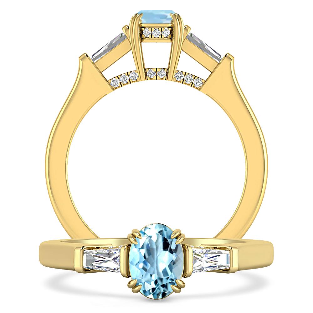 Yellow Gold - Aquamarine