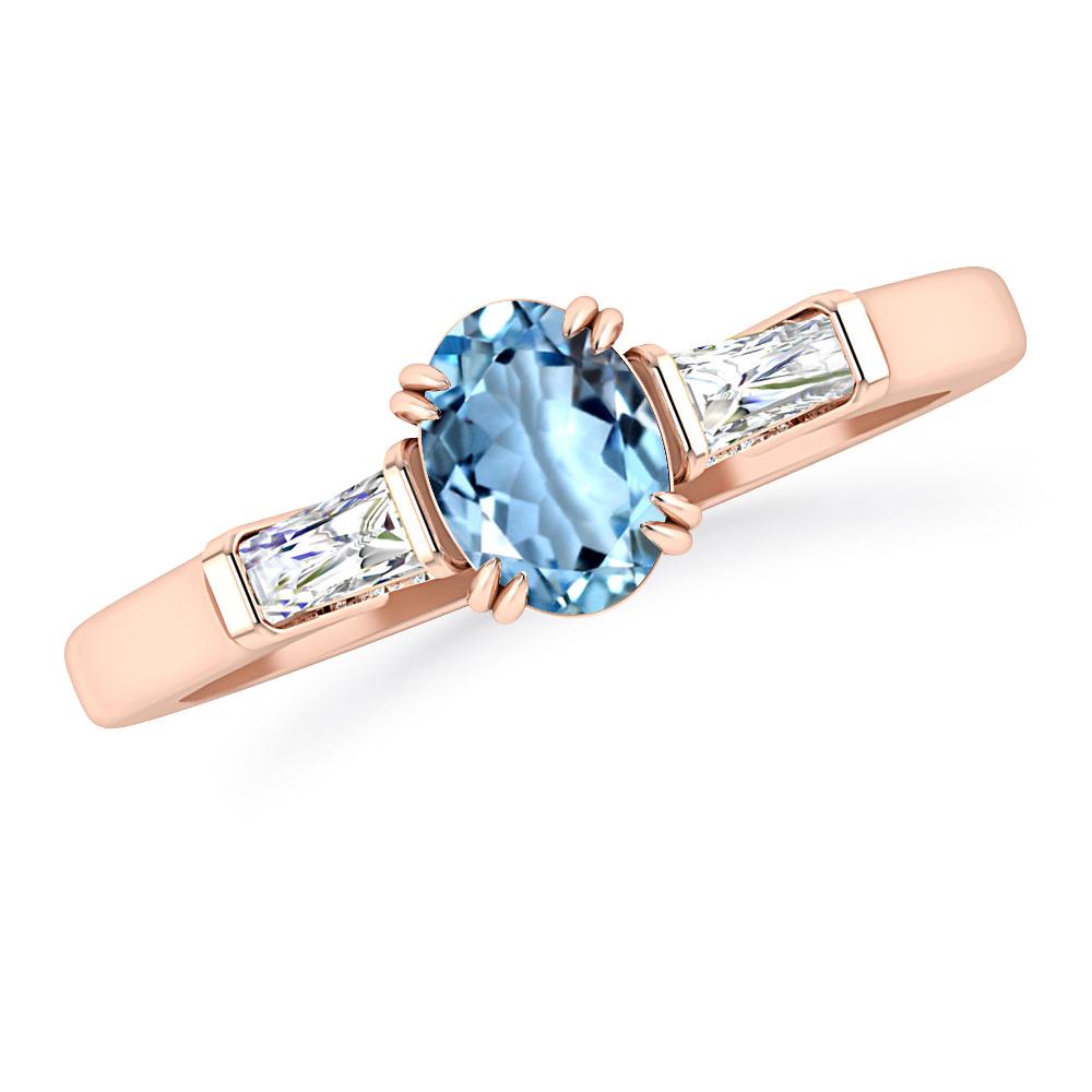 Rose Gold - Aquamarine