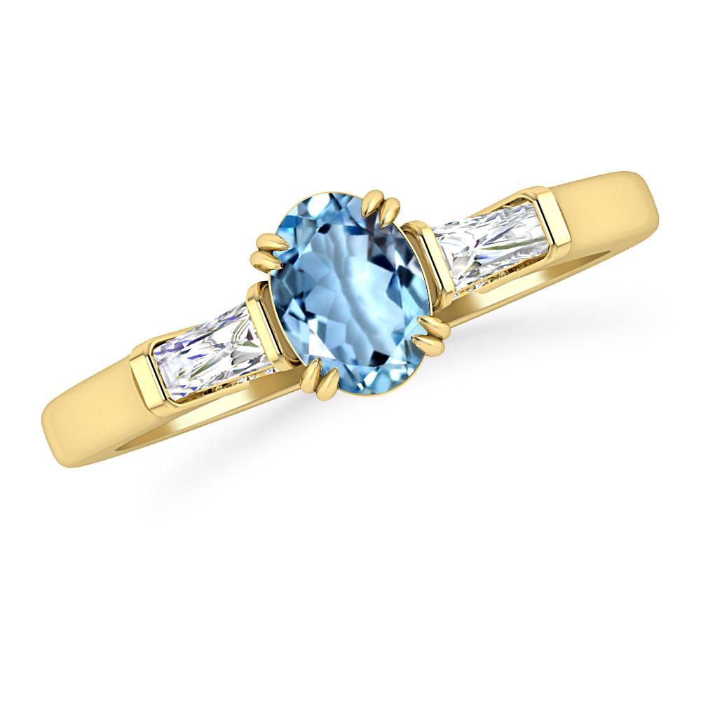 Yellow Gold - Aquamarine