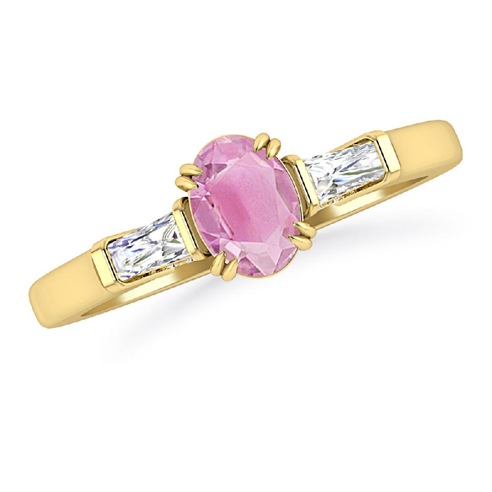 Yellow Gold - Pink Tourmaline