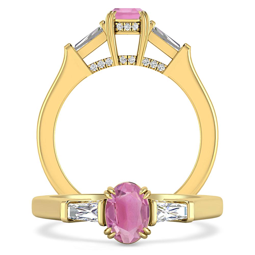 Yellow Gold - Pink Tourmaline