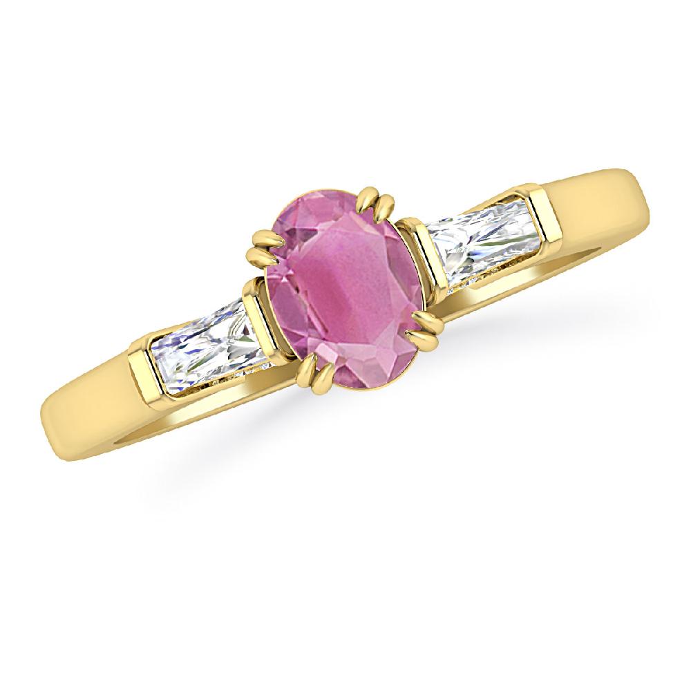 Yellow Gold - Pink Tourmaline