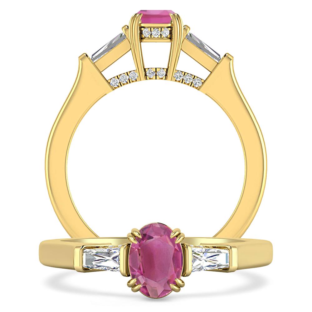 Yellow Gold - Pink Tourmaline