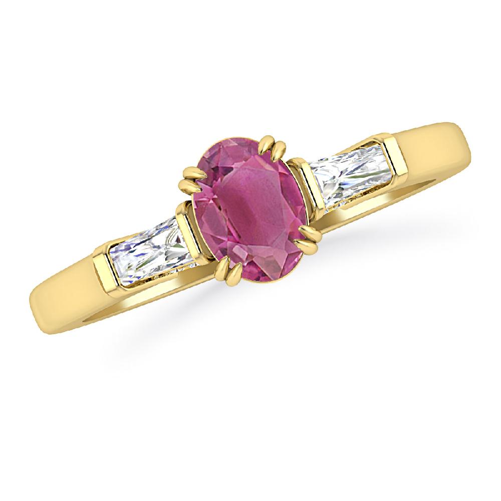 Yellow Gold - Pink Tourmaline