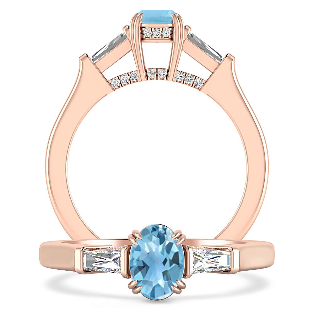 Rose Gold - Blue Topaz