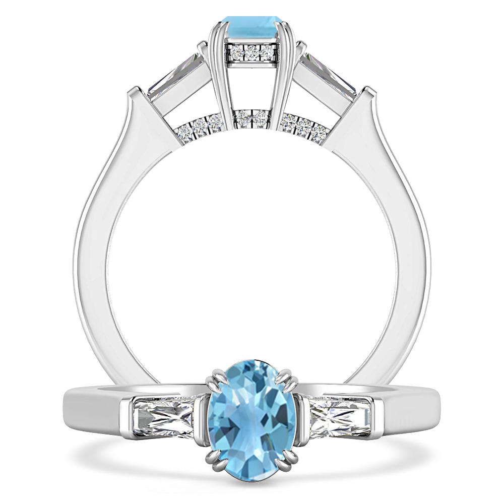 White Gold - Blue Topaz