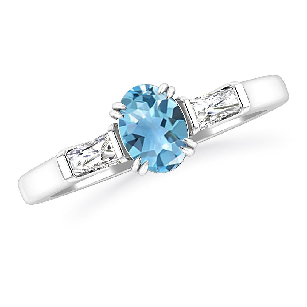 White Gold - Blue Topaz