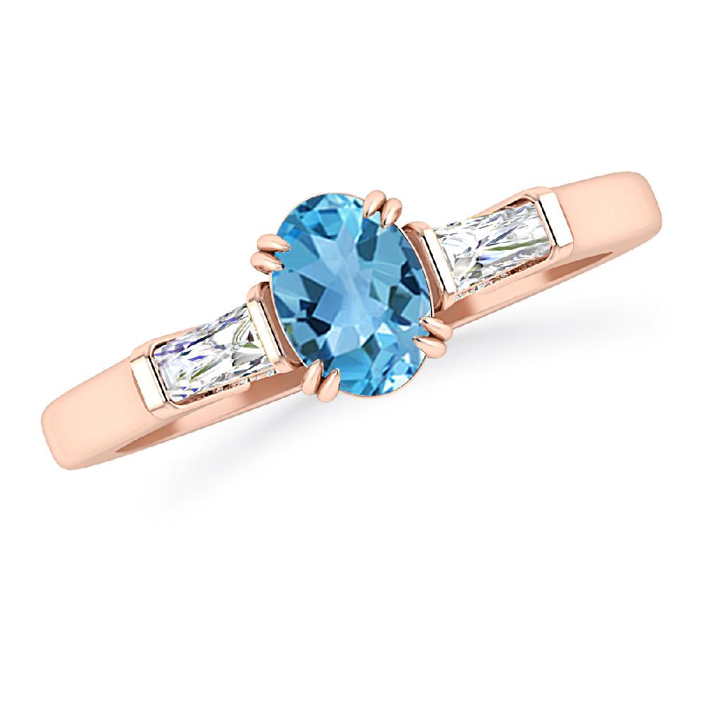 Rose Gold - Blue Topaz