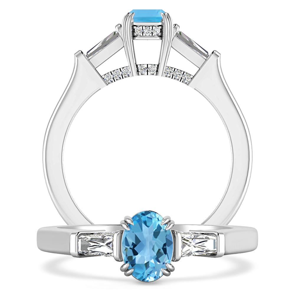 White Gold - Blue Topaz