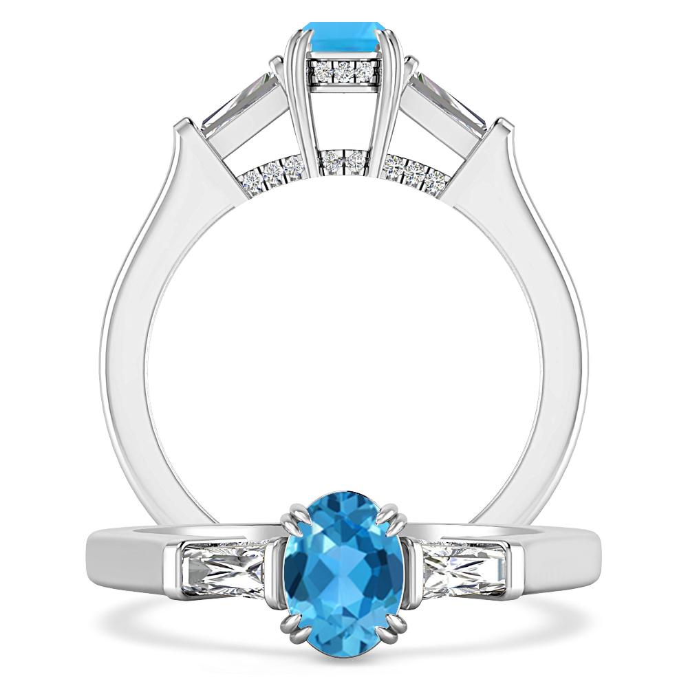 White Gold - Blue Topaz