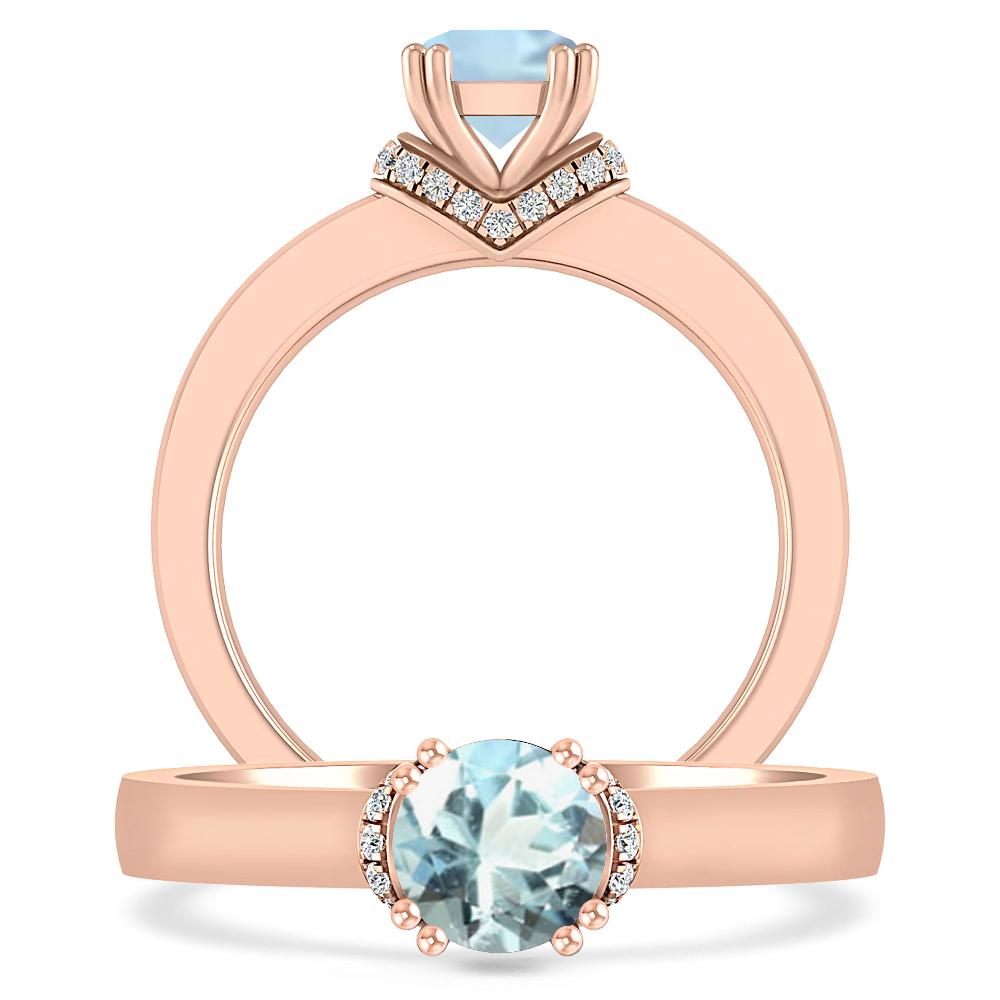 Rose Gold - Aquamarine