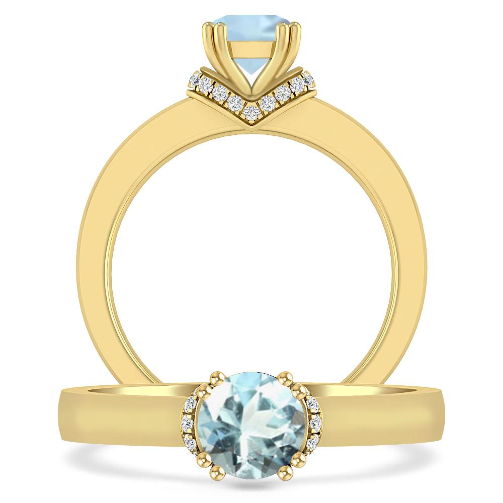 Yellow Gold - Aquamarine