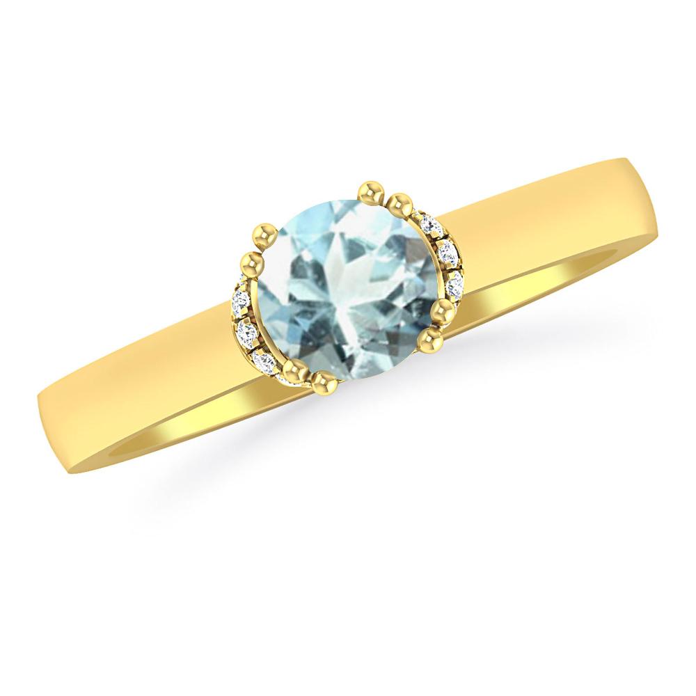 Yellow Gold - Aquamarine