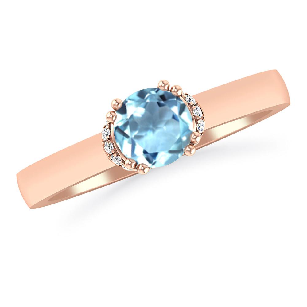 Rose Gold - Aquamarine