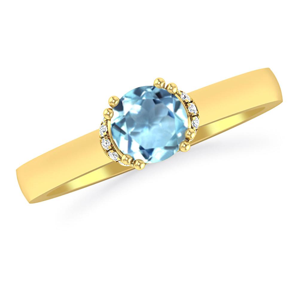 Yellow Gold - Aquamarine