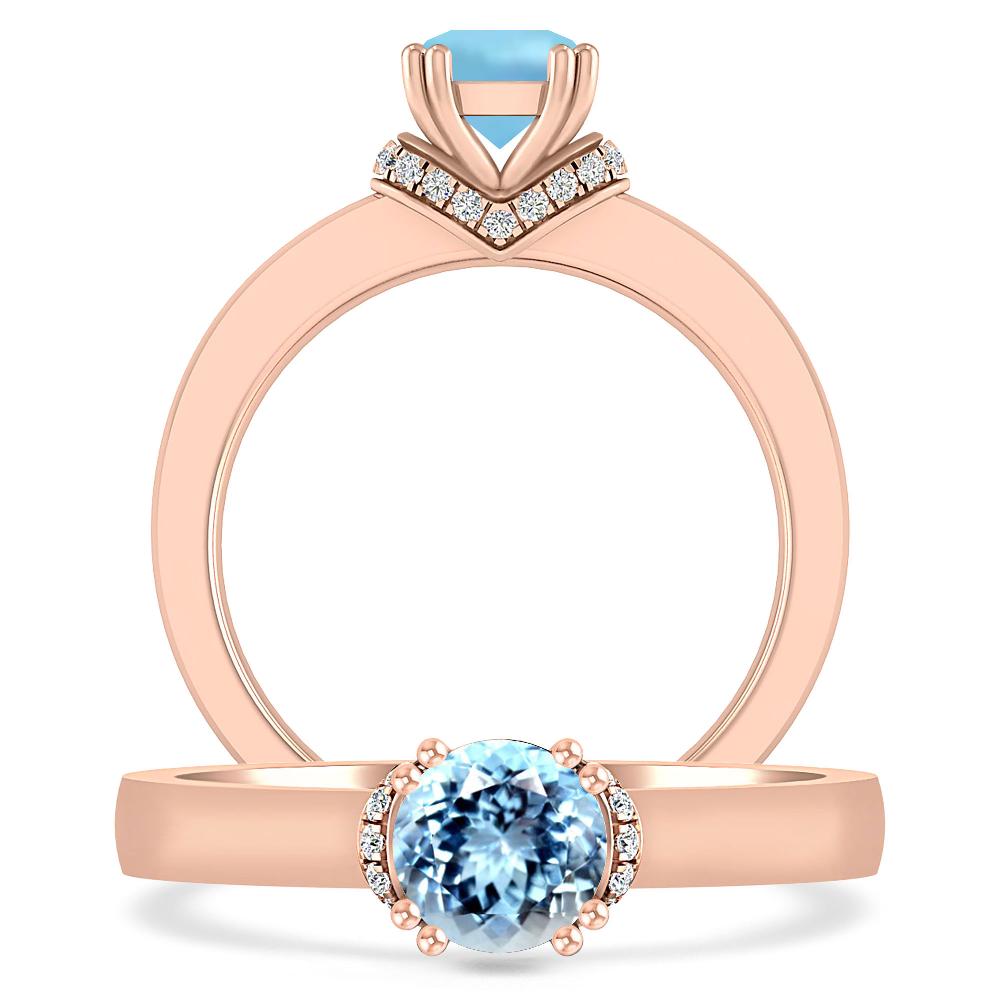 Rose Gold - Aquamarine
