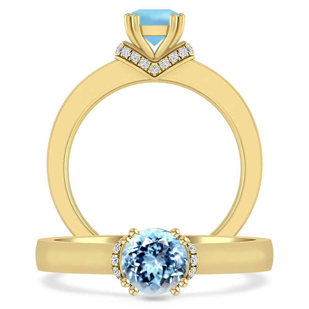 Yellow Gold - Aquamarine