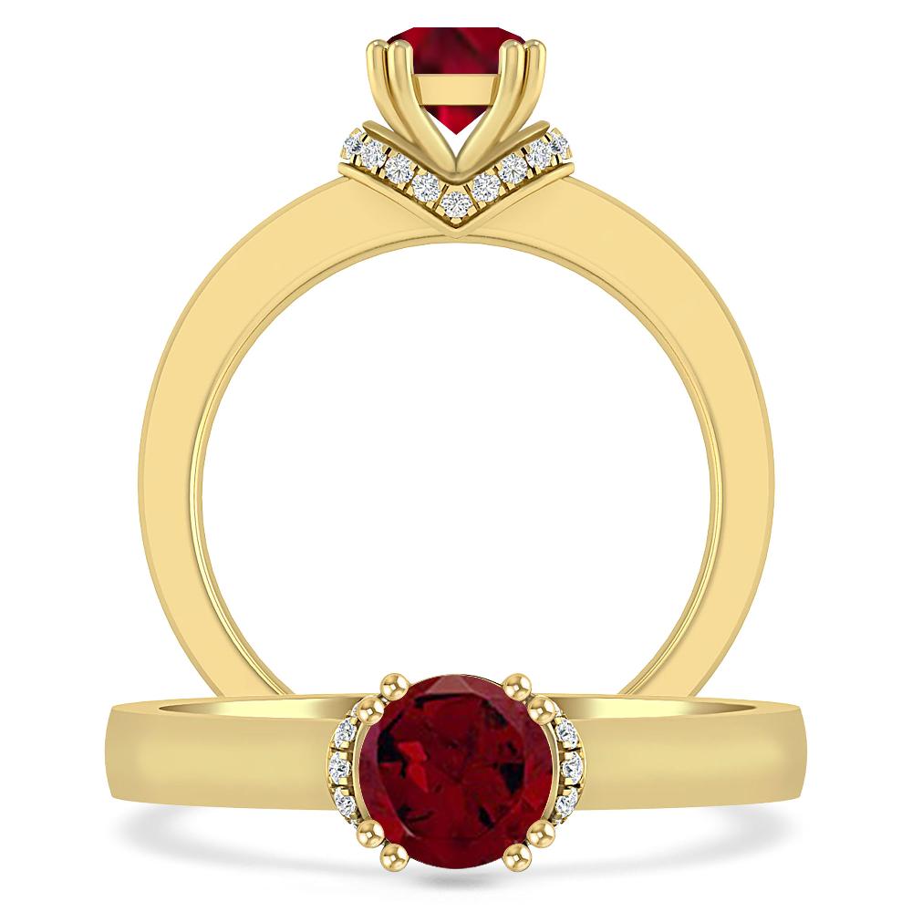 Yellow Gold - Garnet