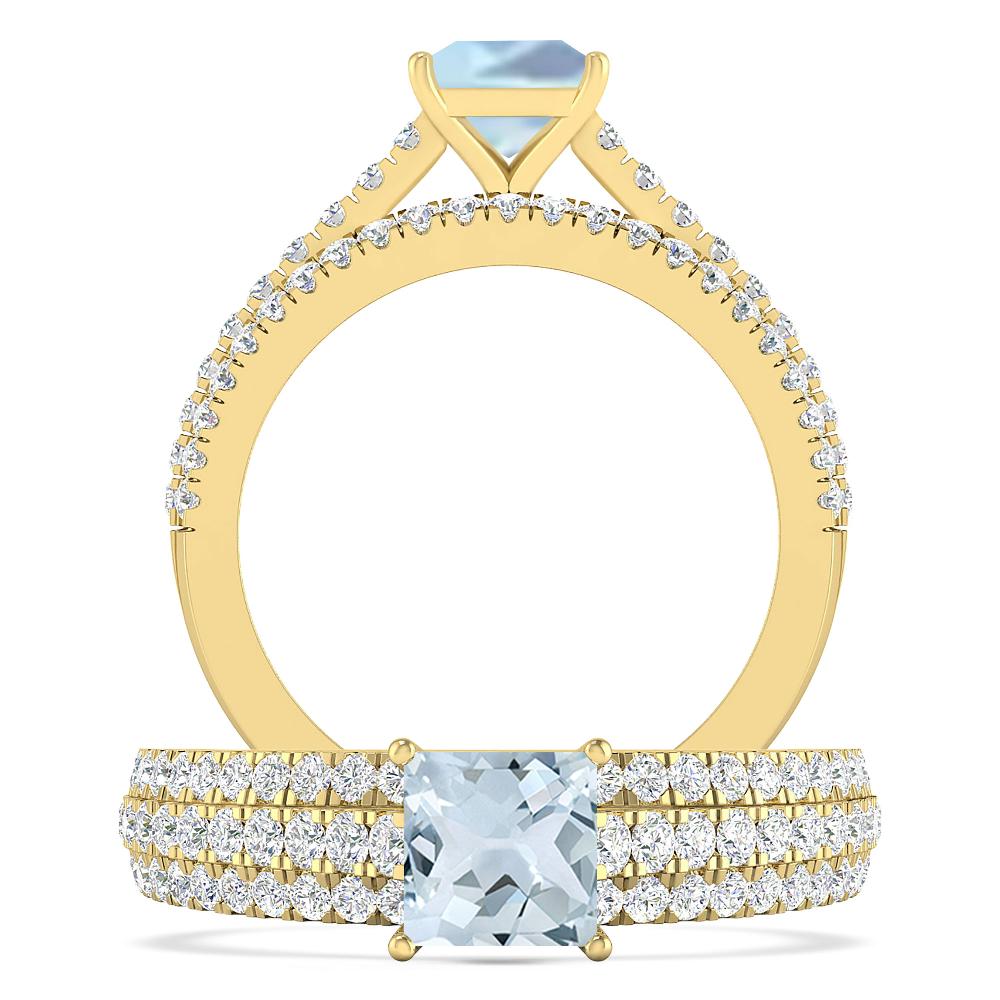 Yellow Gold - Aquamarine