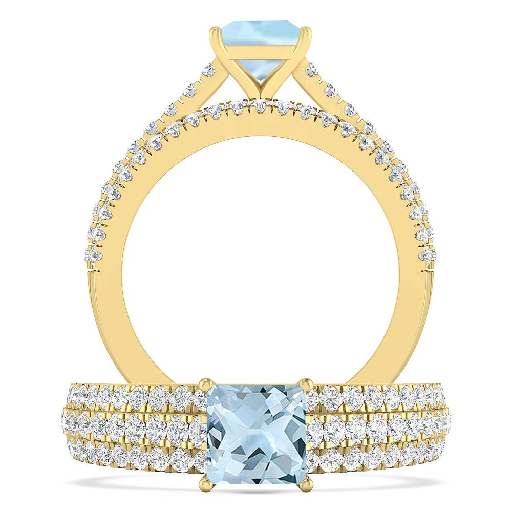 Yellow Gold - Aquamarine