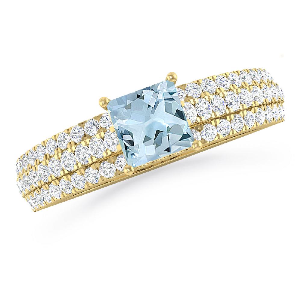 Yellow Gold - Aquamarine