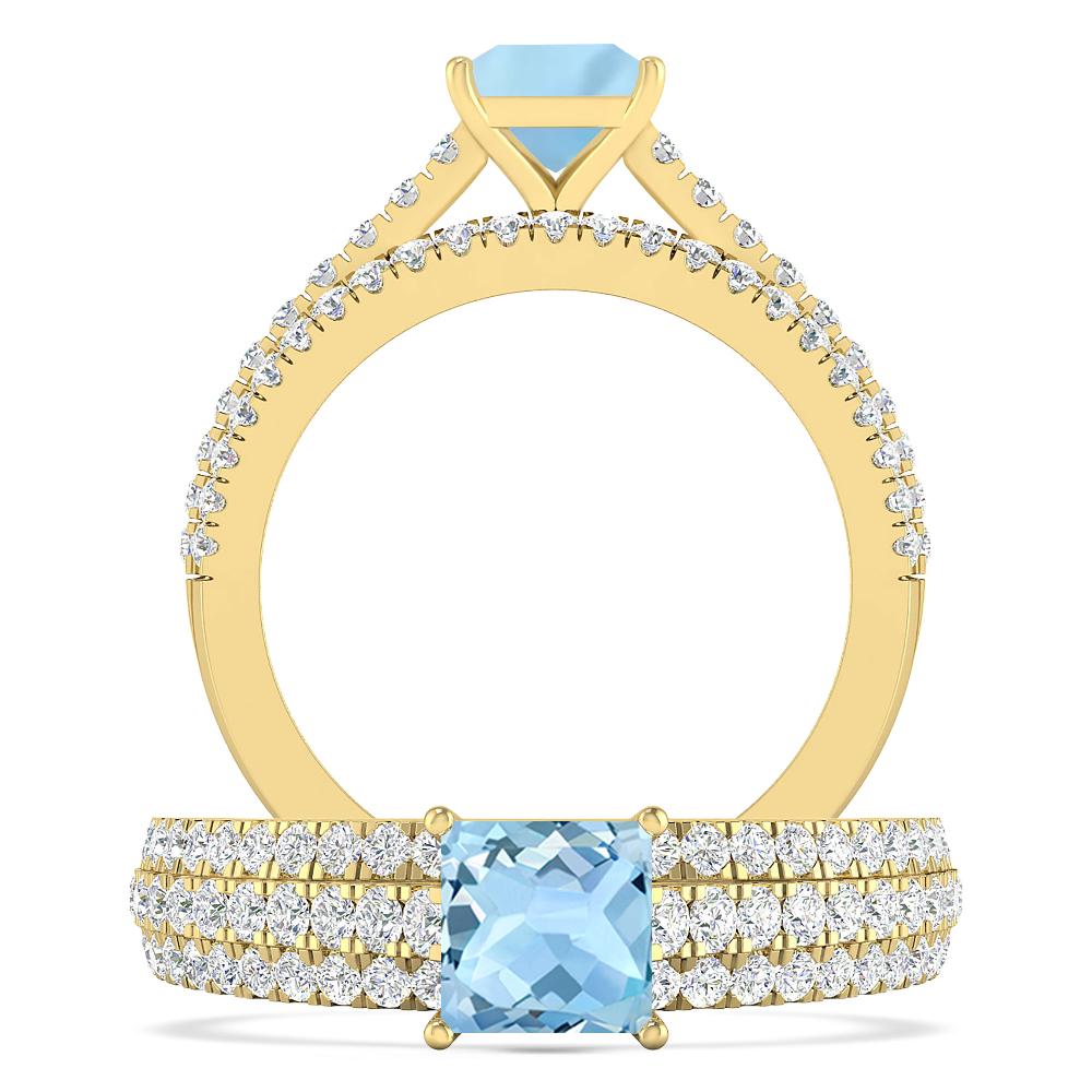 Yellow Gold - Aquamarine