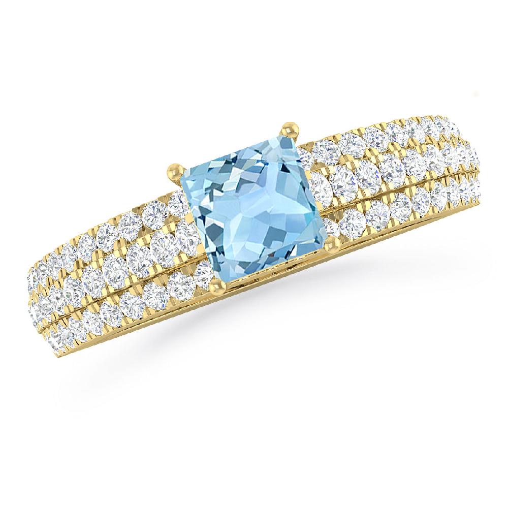 Yellow Gold - Aquamarine