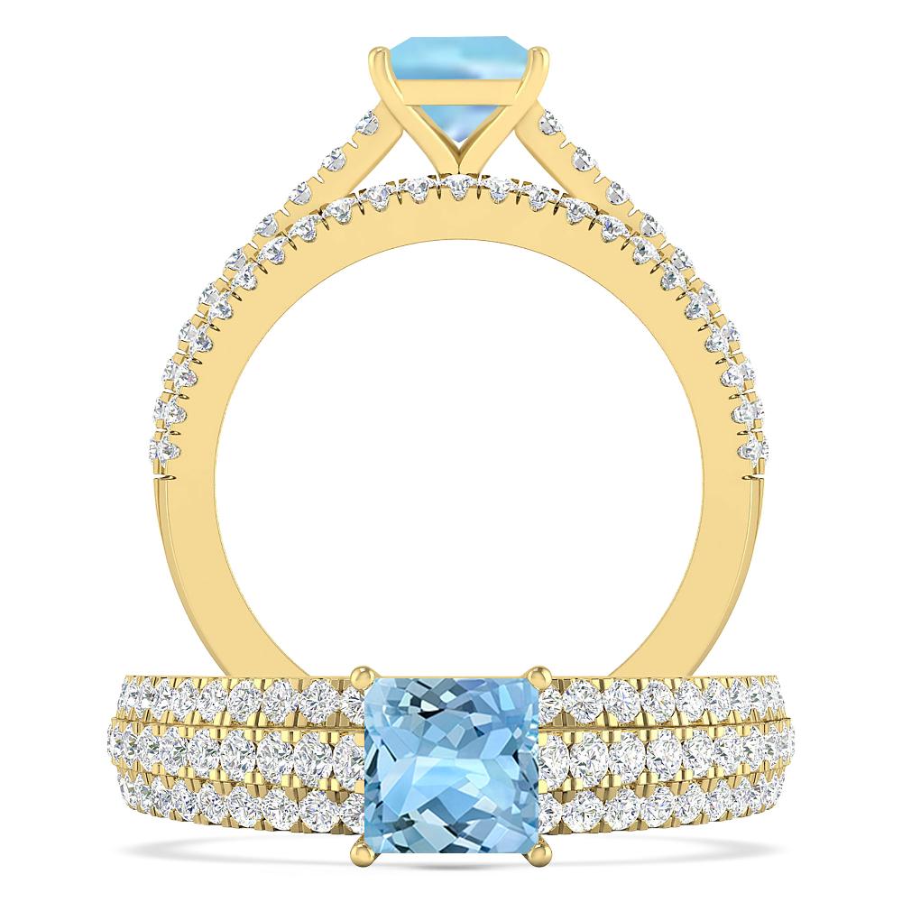 Yellow Gold - Aquamarine