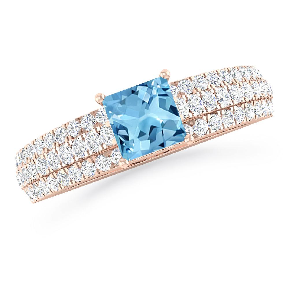 Rose Gold - Blue Topaz