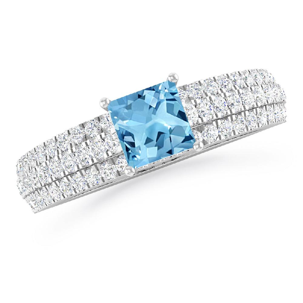 White Gold - Blue Topaz