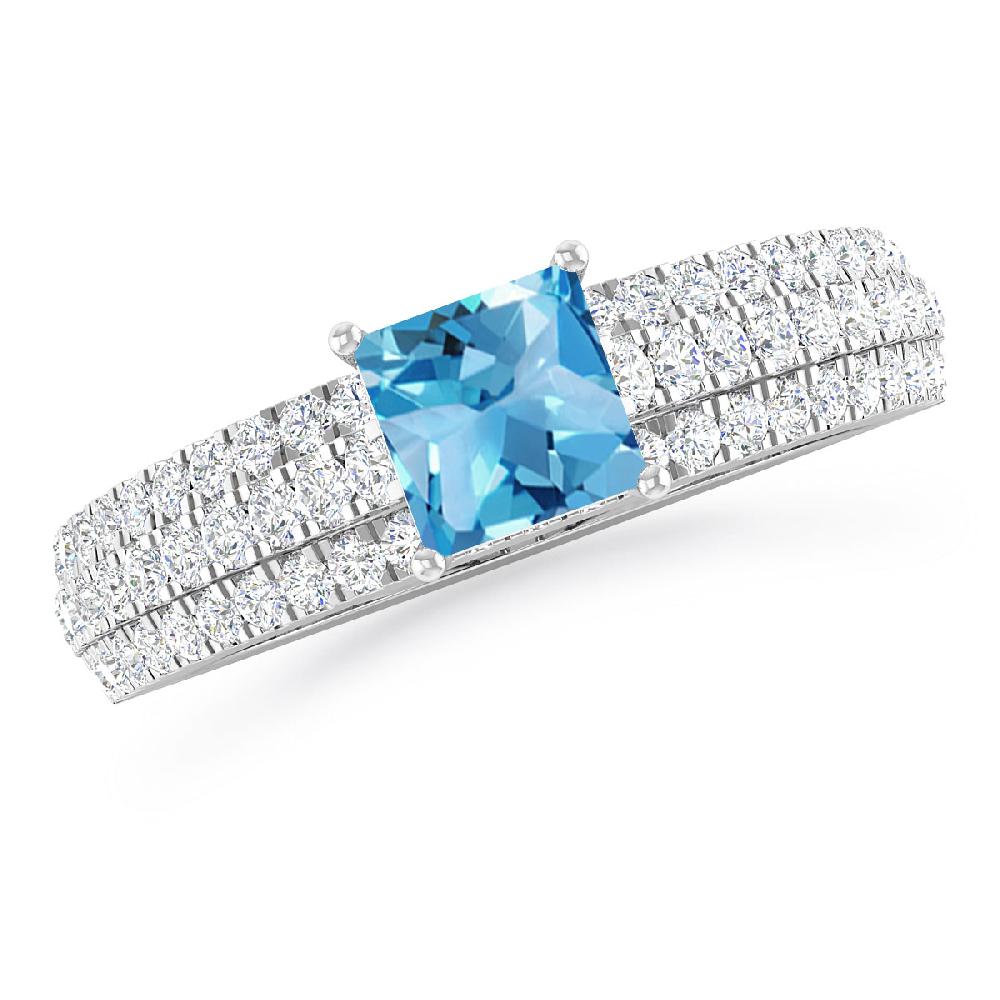 White Gold - Blue Topaz