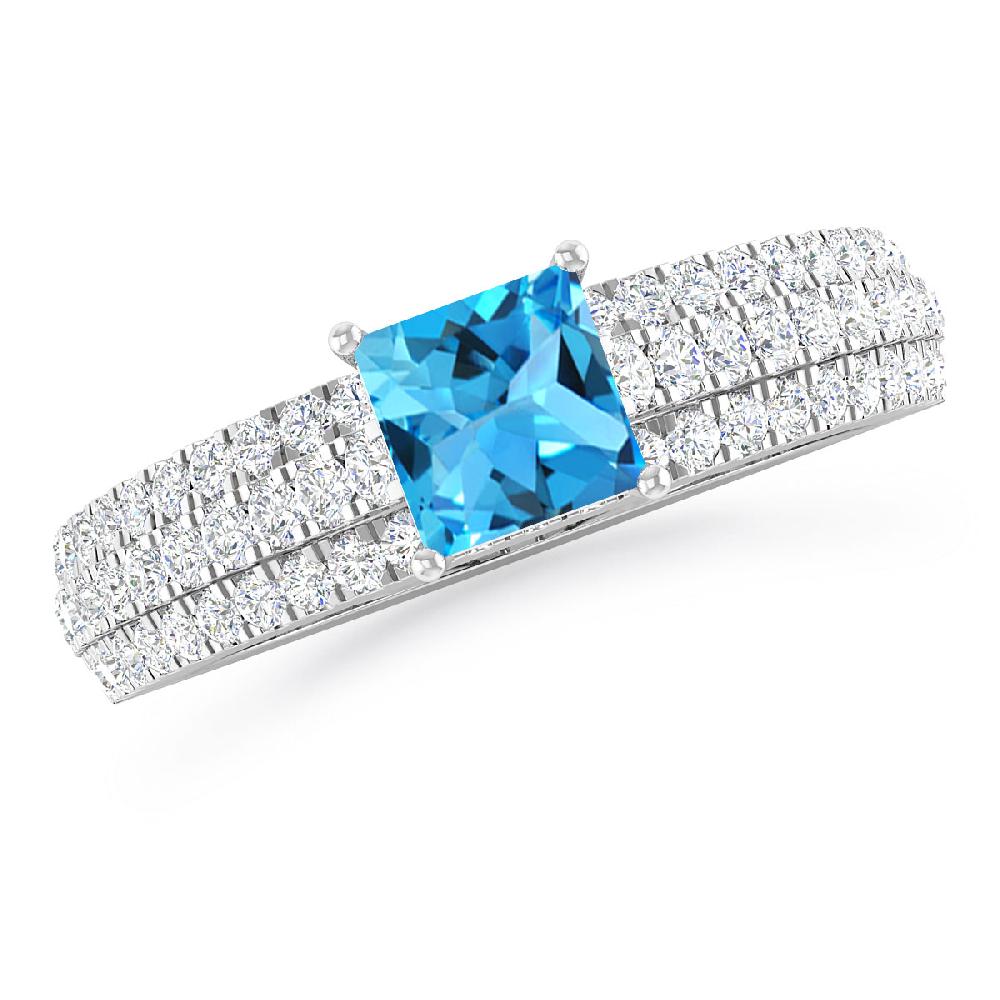 White Gold - Blue Topaz