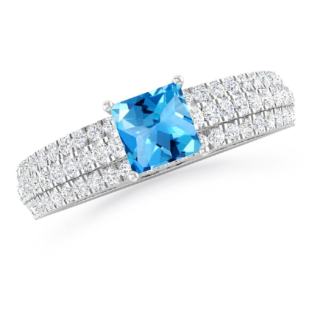 White Gold - Blue Topaz