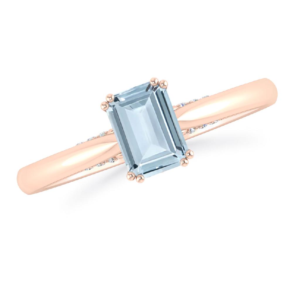 Rose Gold - Aquamarine