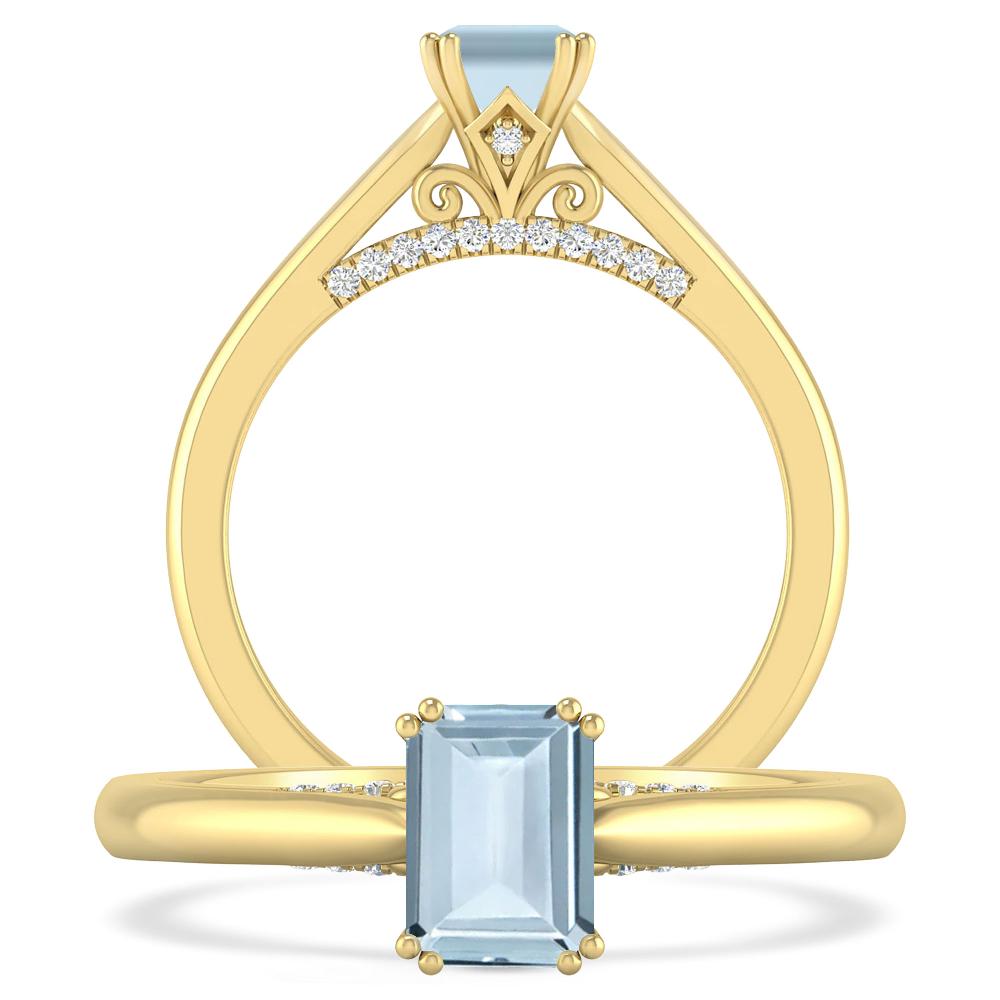 Yellow Gold - Aquamarine