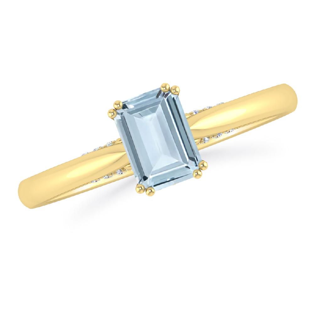 Yellow Gold - Aquamarine