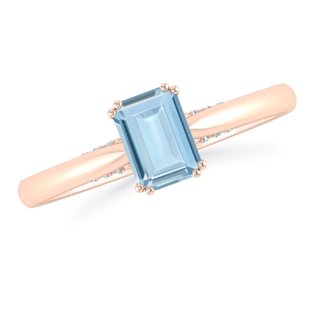 Rose Gold - Aquamarine