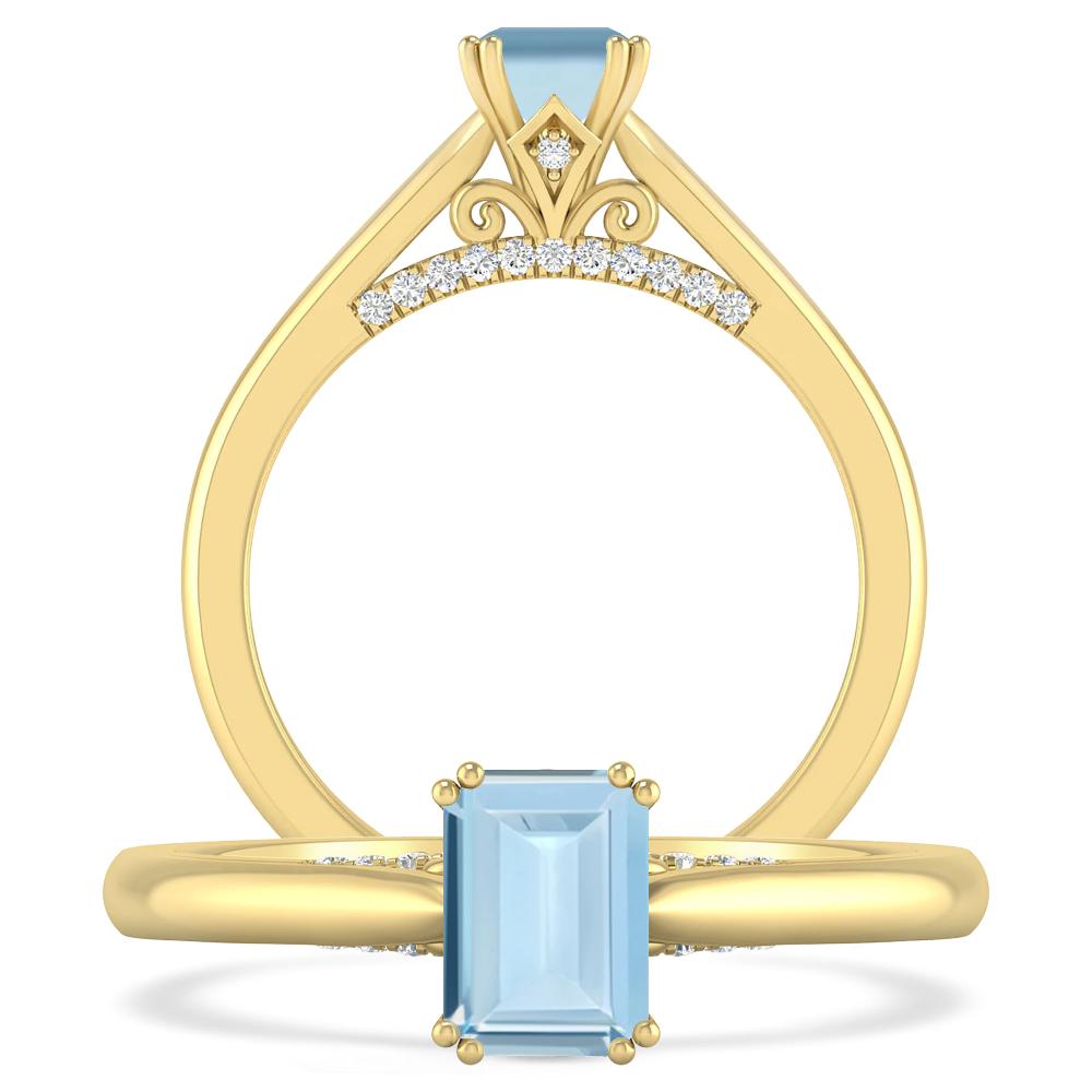Yellow Gold - Aquamarine