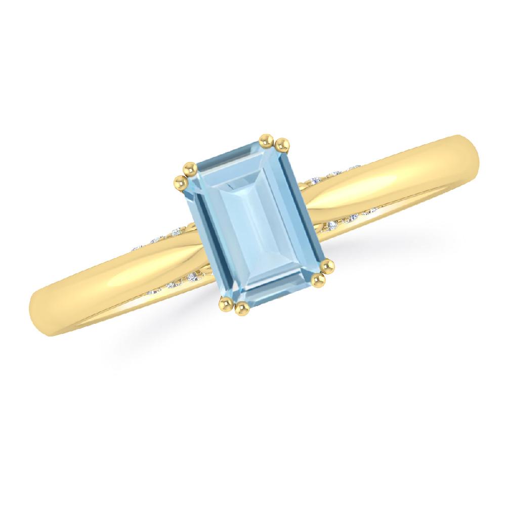 Yellow Gold - Aquamarine