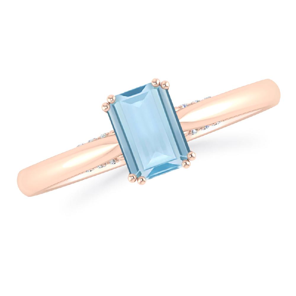 Rose Gold - Aquamarine