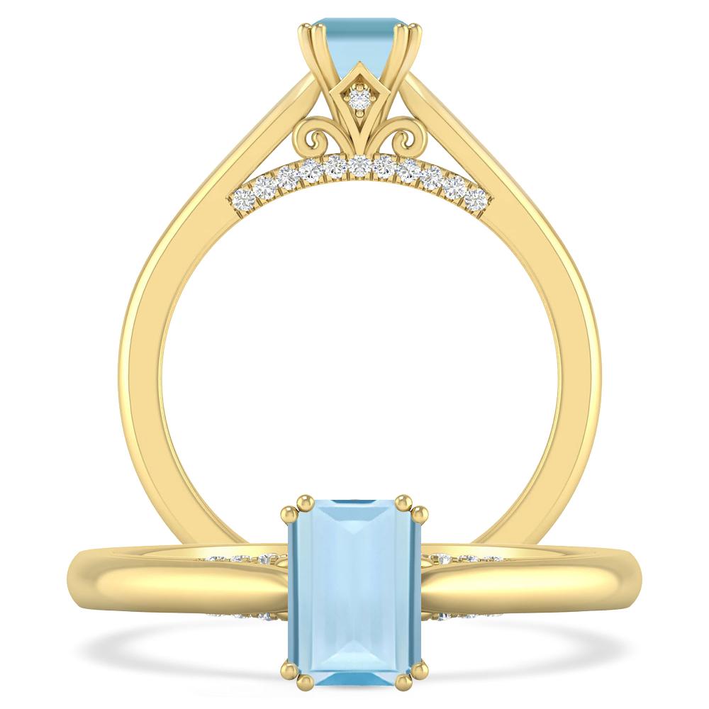 Yellow Gold - Aquamarine