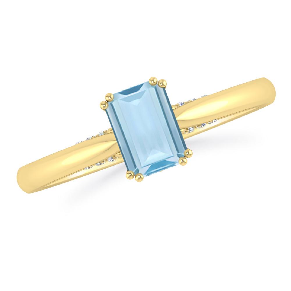 Yellow Gold - Aquamarine