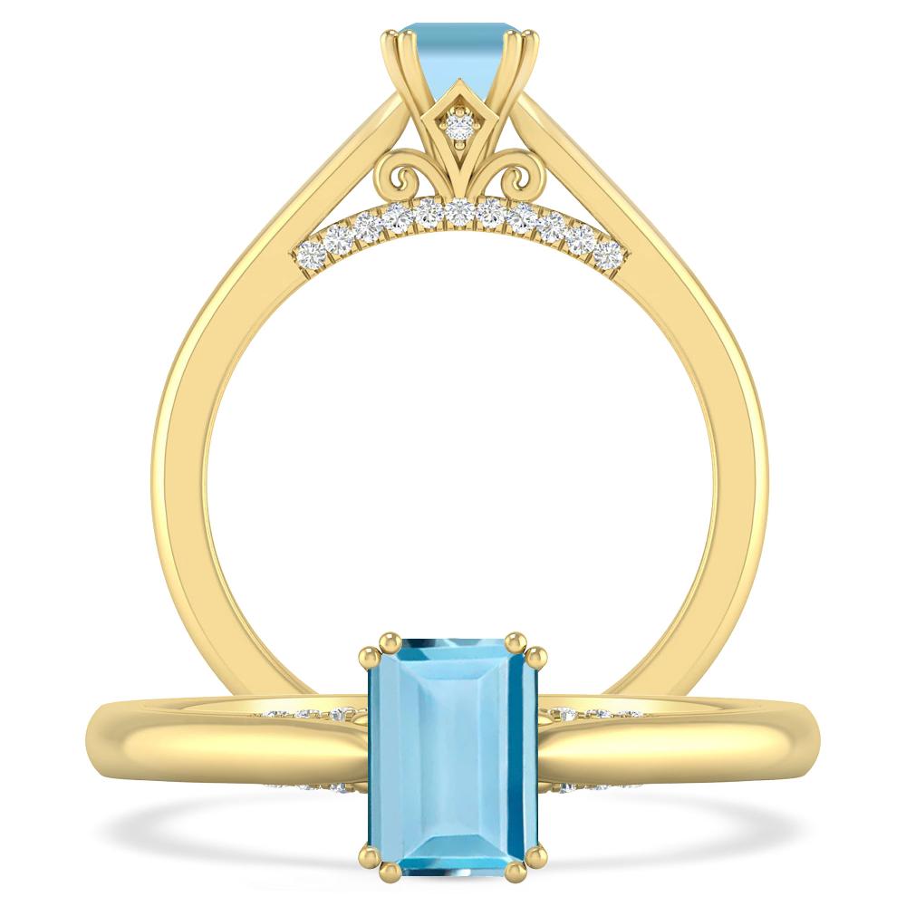 Yellow Gold - Aquamarine