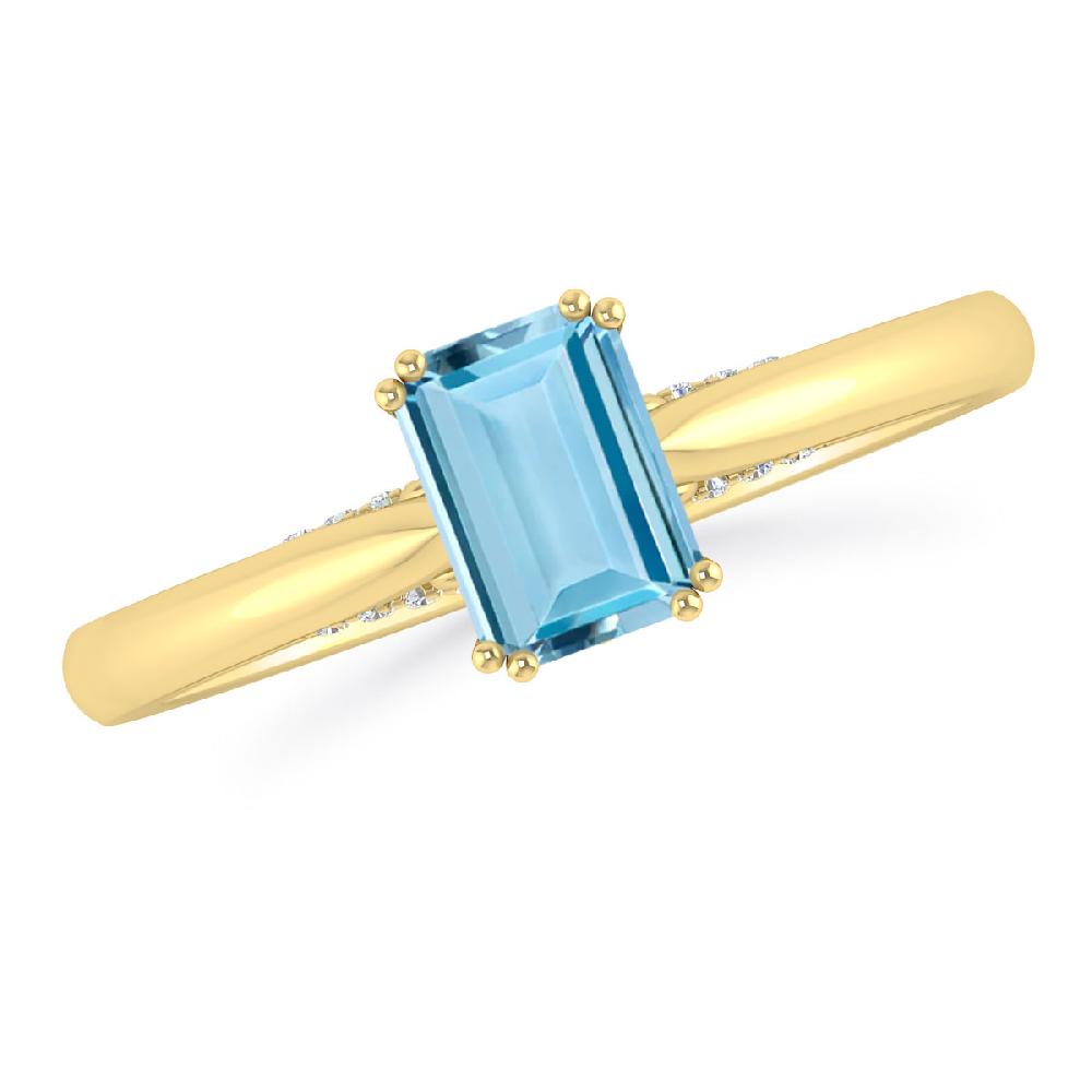 Yellow Gold - Aquamarine