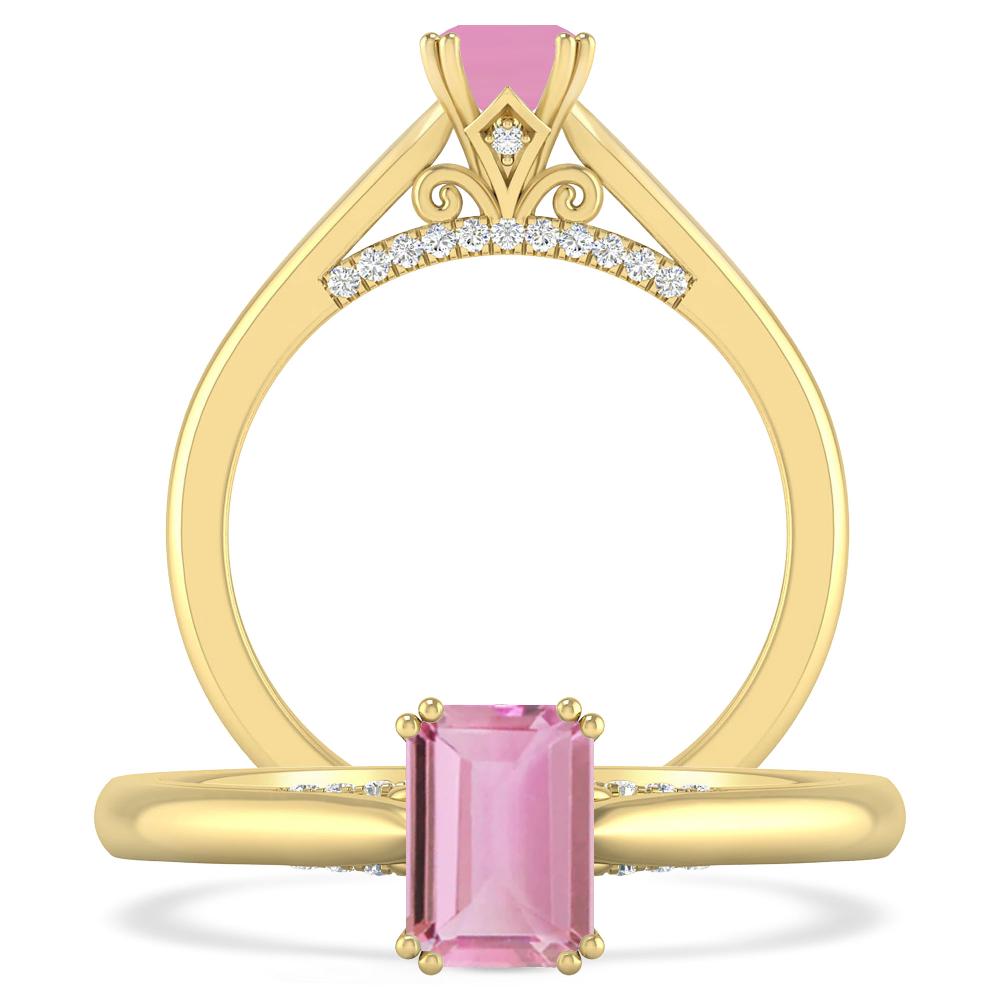 Yellow Gold - Pink Tourmaline