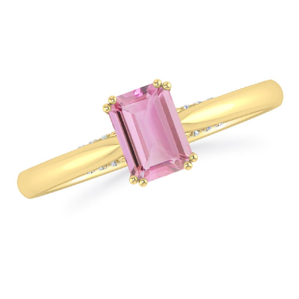 Yellow Gold - Pink Tourmaline