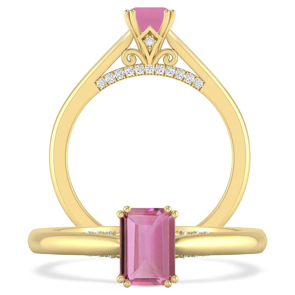 Yellow Gold - Pink Tourmaline