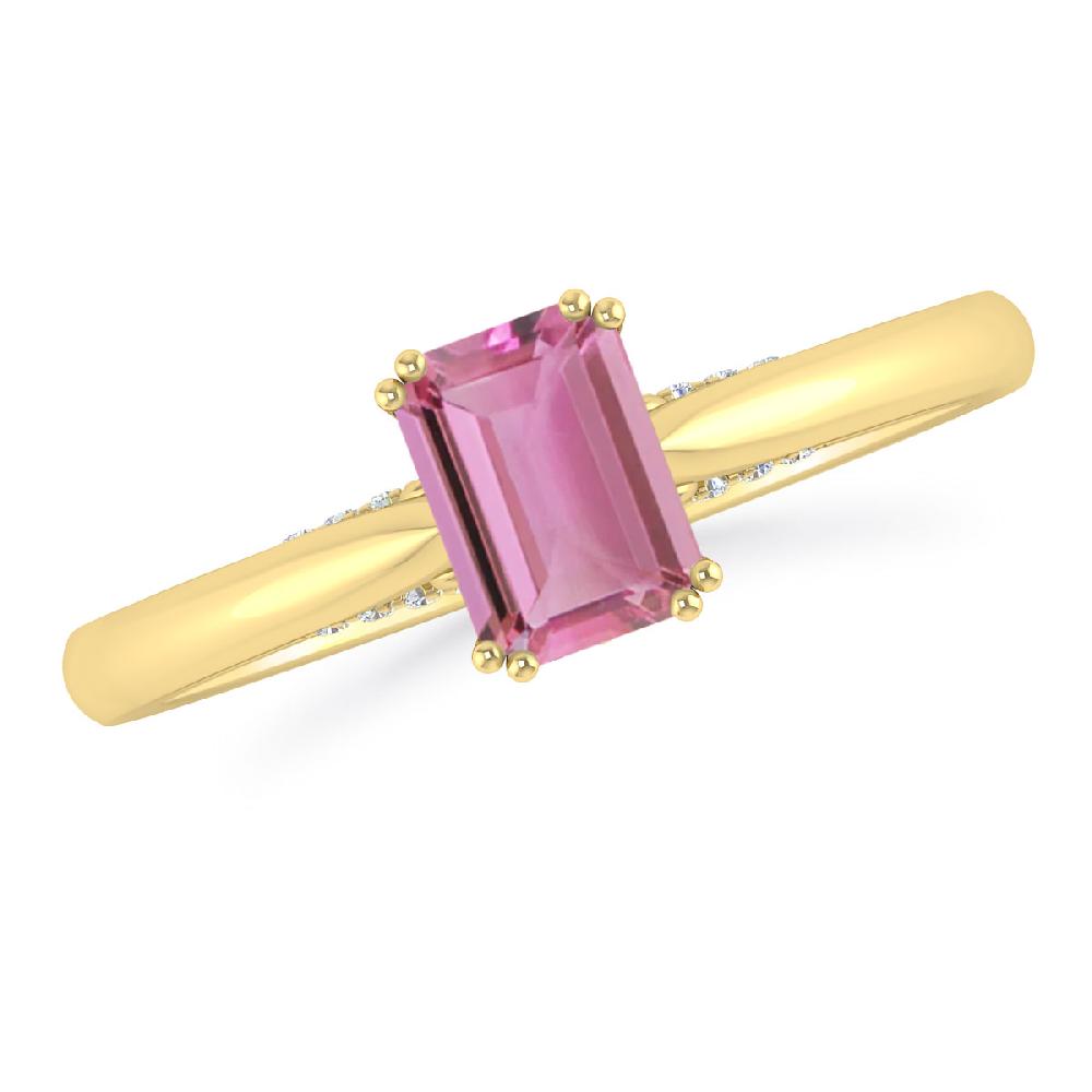 Yellow Gold - Pink Tourmaline